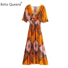 Женское платье с коротким рукавом, V-образным вырезом и кисточками