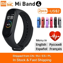 Xiaomi mi-браслет 4, умный Браслет mi Band 4, фитнес-браслет, цветной AMOLED экран, Bluetooth 5,0, спортивный, водонепроницаемый