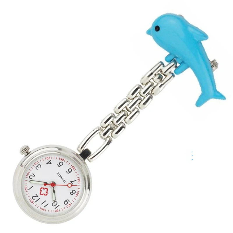 Часы медсестры в форме дельфина часы для рыбы подвесные серебристые из