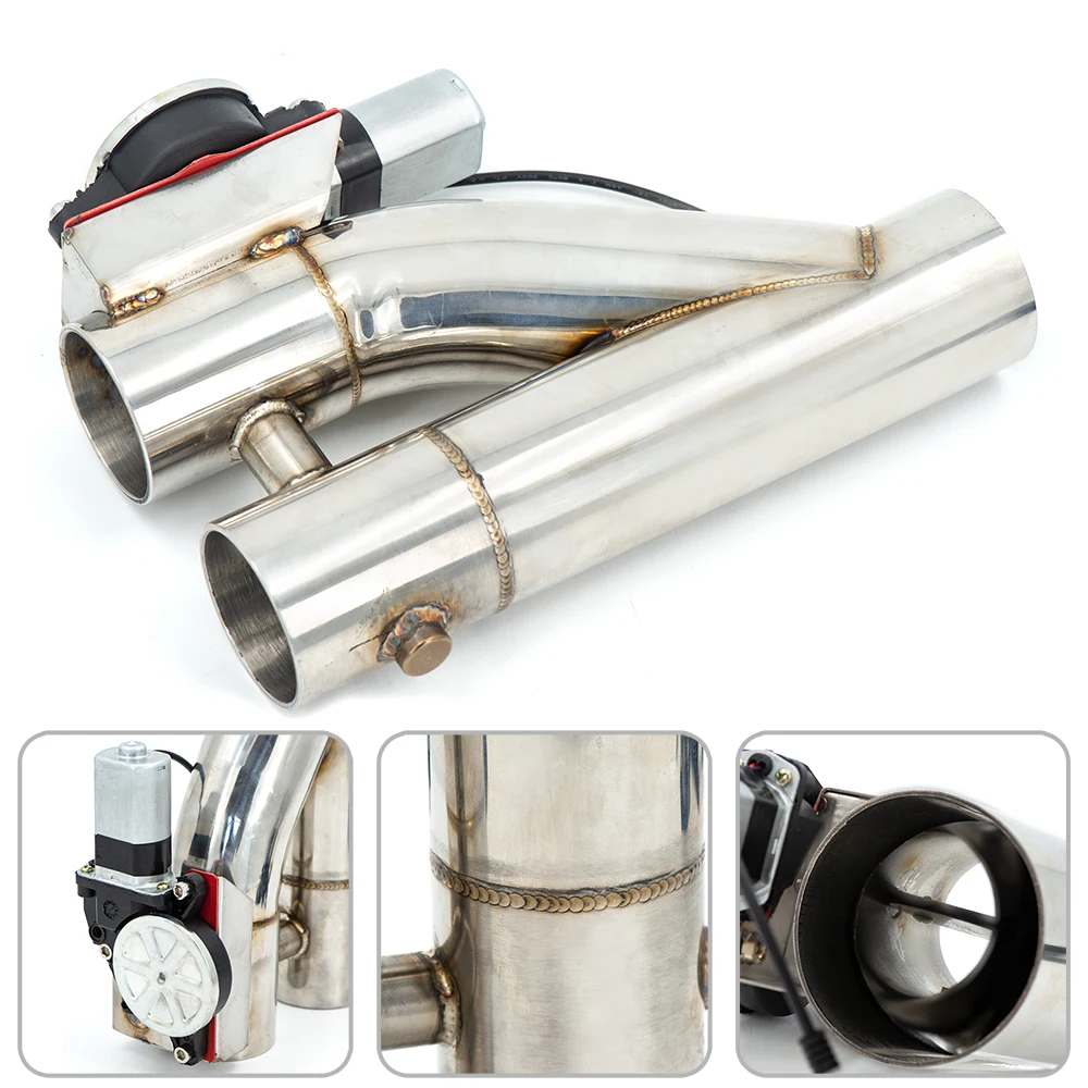 Wholesale 2.0inch 2.5 inch 3 stainless Steel double valve Pipe Muffler cutout Bypass Exhaust Trim Down Tube Remote Control | Автомобили и