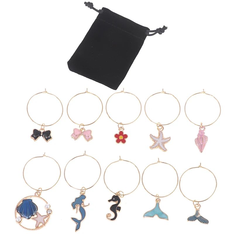 10 шт. вина Стекло Подвески маркеры теги идентификации девичник Барные аксессуары