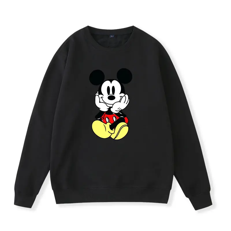 

2022 New Disney Co-branded Cartoon Mickey Mickey Mouse Round Neck Sweater Men's Loose Large Size Hoodless Sweatshirt