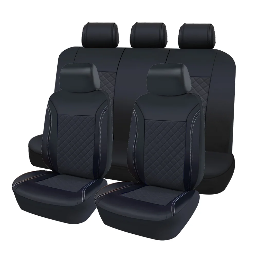 

Leather Auto Car Seat Covers Universal Automobile Covers For Toyota Lada Kia Hyundai Lexus Renault BMW Waterproof