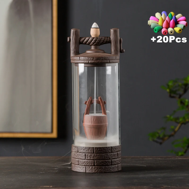 XP24 and 20 Incense 20 шт пирамидки благовоний бесплатно акриловая пластиковая чашка керамическая курильница для благовоний горелка печь аромат подарки ручной работы интересные украшения - Цвет: XP24 and 20 Incense