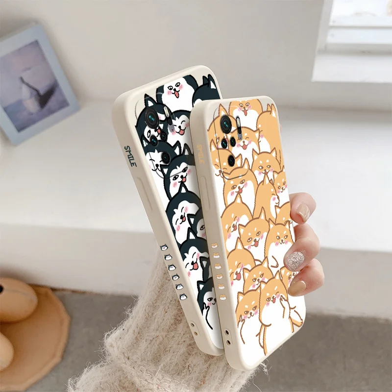 

Cute Shiba Inu Liquid Silicone Case For Xiaomi Redmi Note 10 10S 9T 9 8 7 Pro Max Redmi 9 9A 9T K40 K30 K20 Pro Phone Back Cover