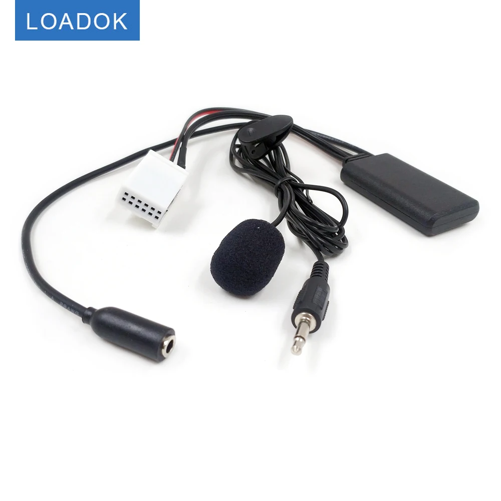 

Car Bluetooth 5.0 Cable Radio 12Pin Aux Input 3.5MM Audio Microphone Cable Adapter for BMW E60 E61 E63 E64 E39 E53 X5 2004-2010
