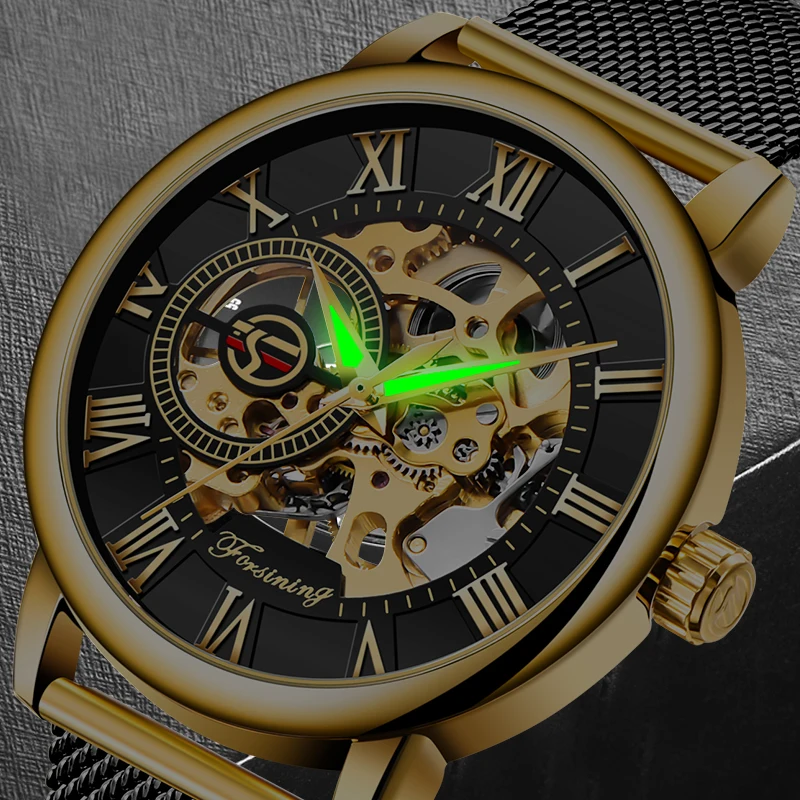 

2020 FORSINING Classic Clock Stainless Steel Male Wristwatch Automatic Mechanical Waterproof Male Watches relogio masculino