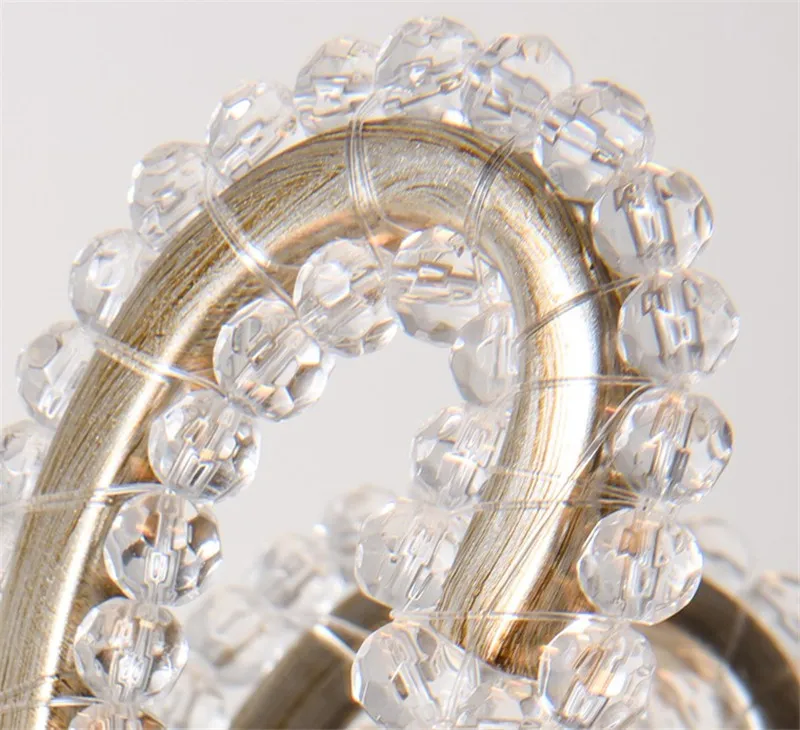 

French Cast Metal chandelier for living room indoor lighting Country wrought iron lamp bedroom retro silver crystal chandeliers