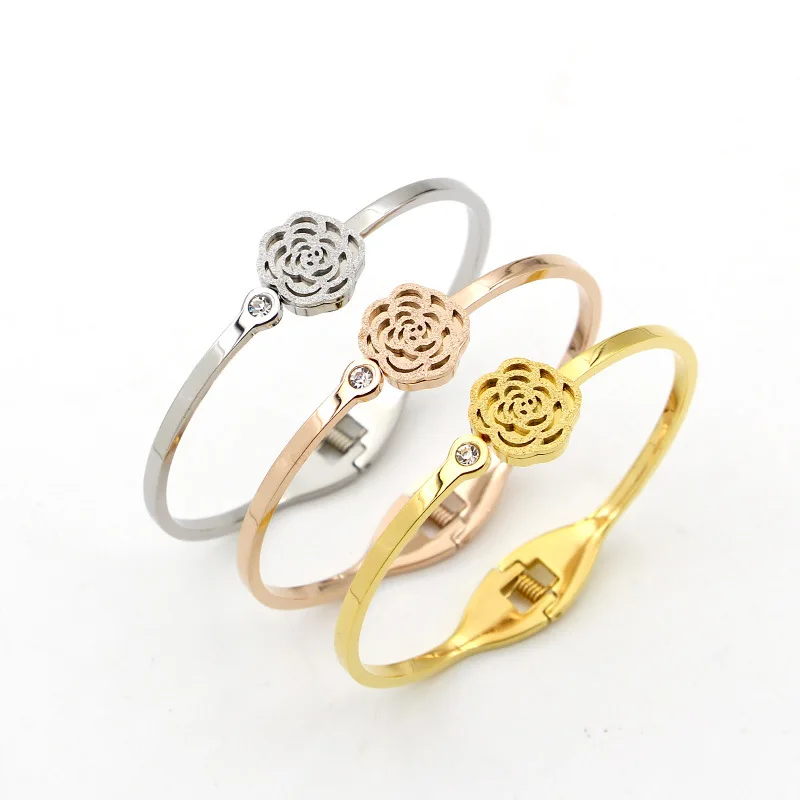 Модные матовые Цветочные открытые манжеты браслеты для женщин кубический