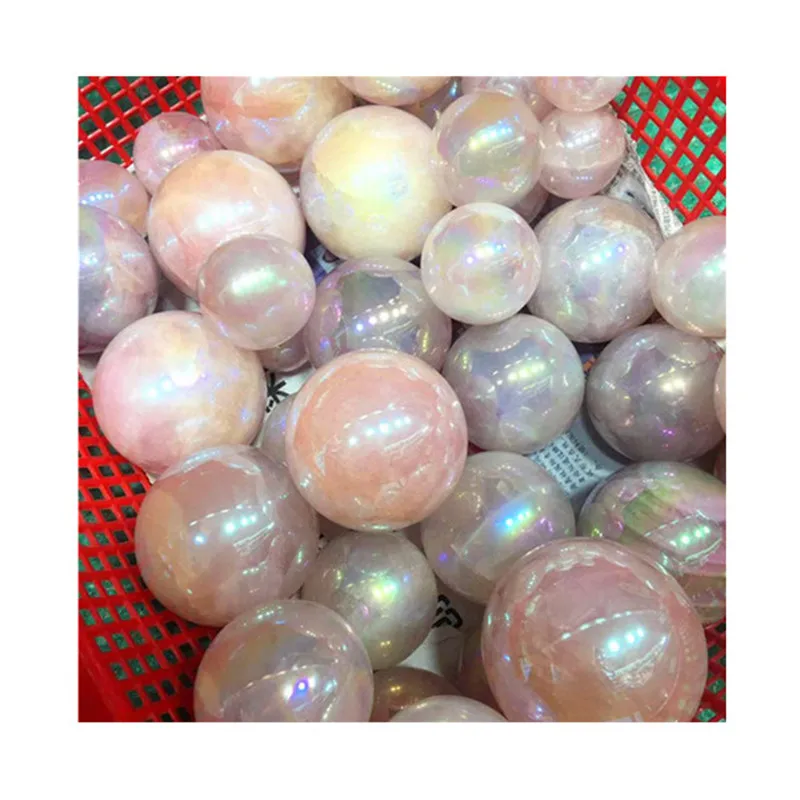 

Natural Aura Rose Quartz Ball Crystals Healing Stones For Home Decoration