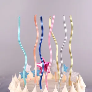 6 шт длинные свечи на день рождения для кекса орнамент безопасные Декоративные Свечи свадебные праздничные вечерние Детские аксессуары для душа