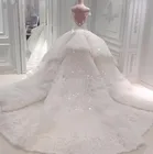Свадебное платье с открытыми плечами, с кружевной аппликацией, с длинным шлейфом
