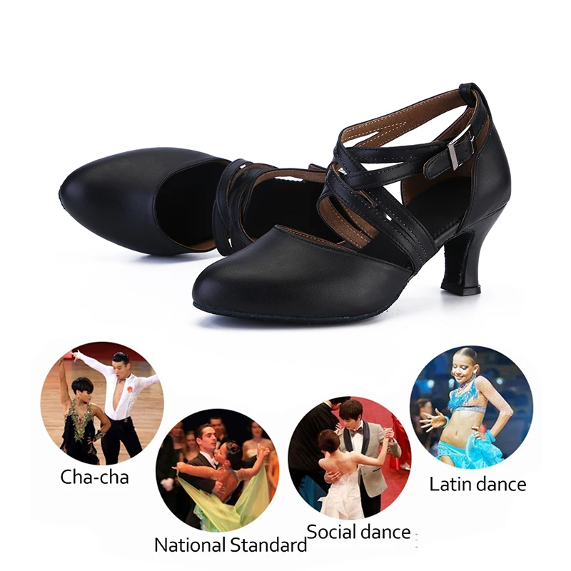 SWDZM Ballroom Dance Shoes For Women Black Closed Toe Modern Dance Shoes Salsa Tango Latin Shoes For Girls Ladies Free Shipping