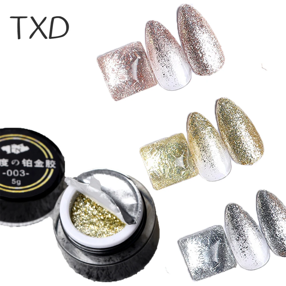

TXD Glitter Sequins Gel Nail Polish All For Manicure Art UV LED Lamp Semi Permanent Hybrid Varnishes Soak Off UV Nail Art Design