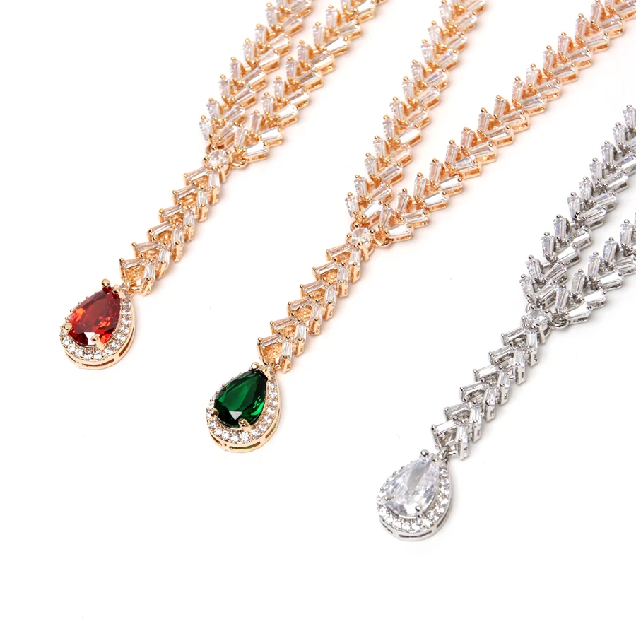 RLOPAY Классические Медные Ювелирные наборы для женщин прозрачный AAA кубический