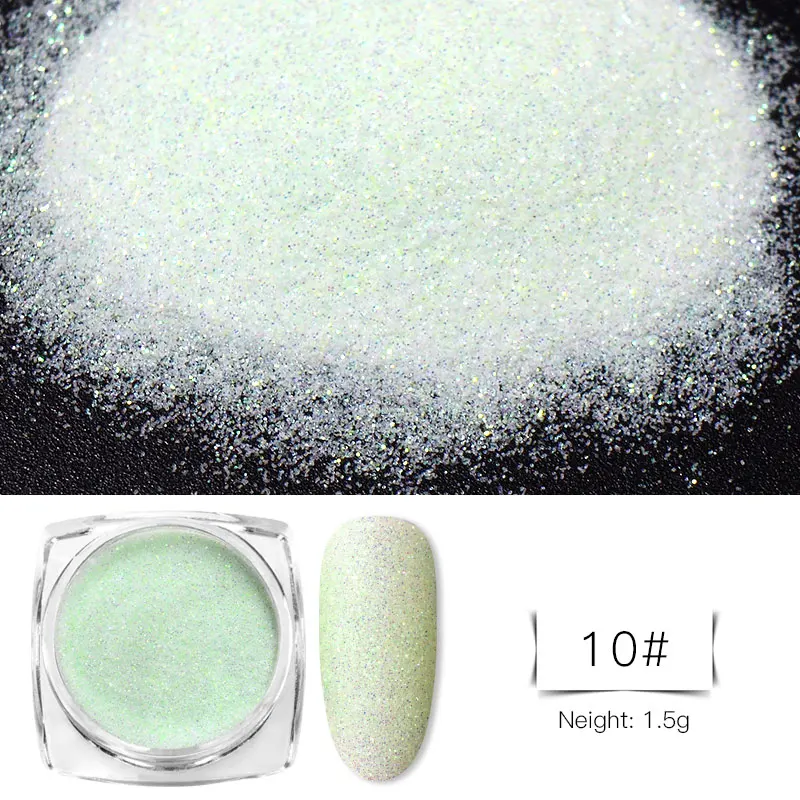0.2g Ice Transparent Mirror Nail Glitter Powder Mirror Glitter UV Gel Pigment Magic Chrome Dust 6 Colors Nail Art Decorations - Цвет: W4827