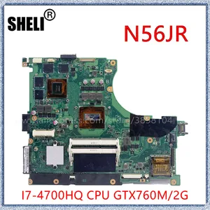 n56jr for asus n56jrh laptop motherboard n56jr n56jk mainboard rev2 0 i7 4700hq with gtx760m 2gb graphics card free global shipping