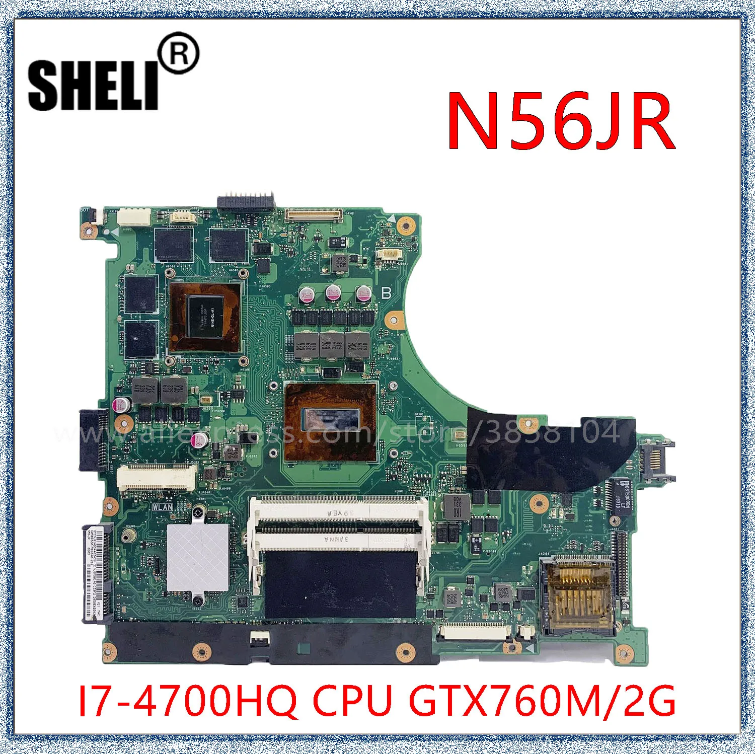 N56JR для ASUS Материнская плата ноутбука N56JK материнская REV2.0 i7-4700HQ с GTX760M 2GB