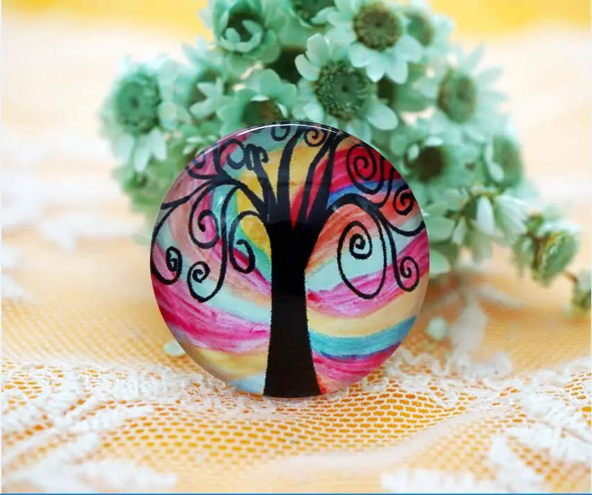 2PCS/lot Round 30MM life Tree Glass Cabochon for make bracelet necklace Jewelry women earring pins brooch craft supply | Украшения и