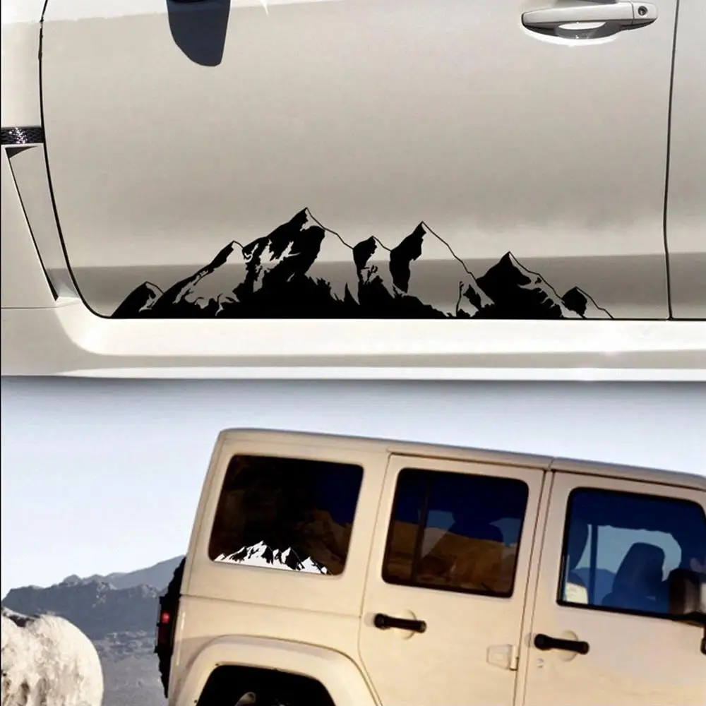 

Pair Mountain Range Sticker Vinyl Decals Sticker For Jeep Car AUTO Truck 76x16cm