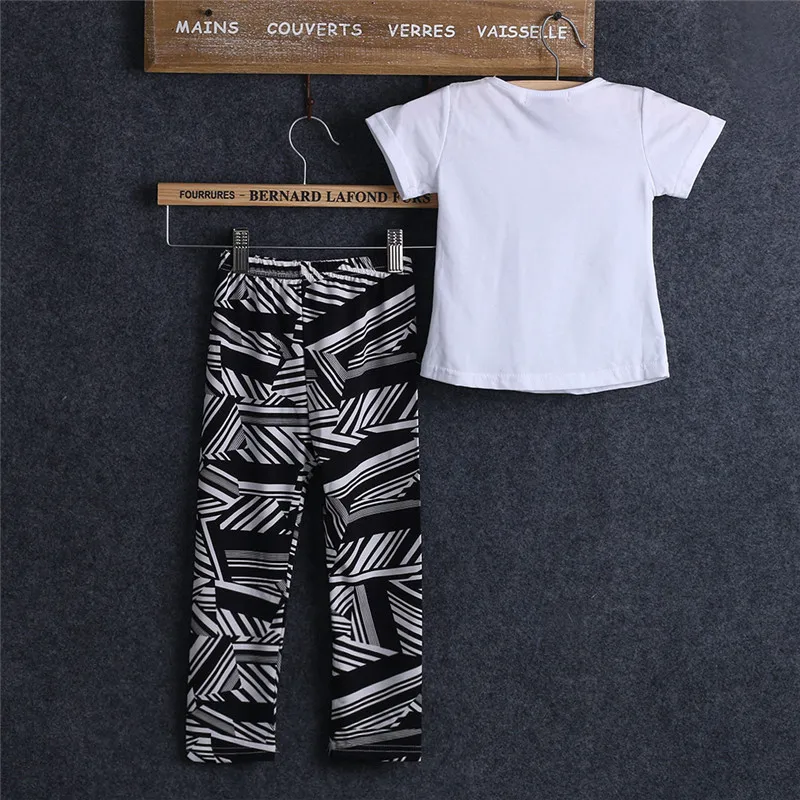 Комплект детской одежды для девочек футболка с надписью топы принтом зебры