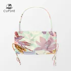 CUPSHE цветочный бандо Бикини Топ для женщин сексуальный съемный ремешки укороченный топ 2022 девушка раздельный купальник купальный бюстгальтер Топ