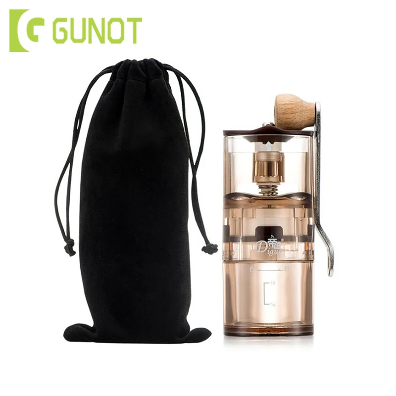 GUNOT ручная кофемолка с Сумка для хранения моющаяся портативная акриловая