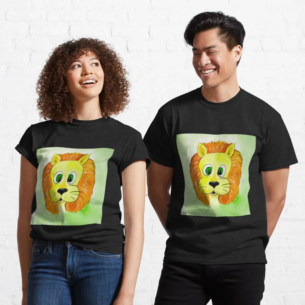 

Топы, футболка, женская футболка с мультяшным львом | Идеальный подарок, Классическая футболка