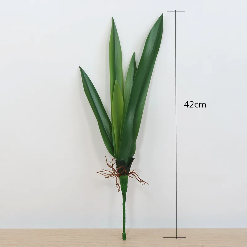 

42CM 5Leaf Artificial Orchid Grass Plants Tropical Indoor And Outdoor Green DIY Flower Arrangement Material Hotel Office Decor