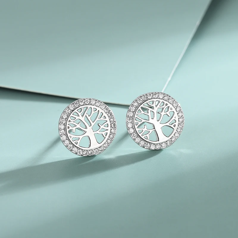 Серьги-подвески с деревом жизни в европейском и американском стиле из серебра 925
