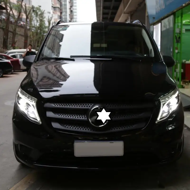Указатель поворота, дневные ходовые автомобильные фары, светодиодные фары Drl для автомобиля, задние фары 17 18 для Mercedes Benz Vito