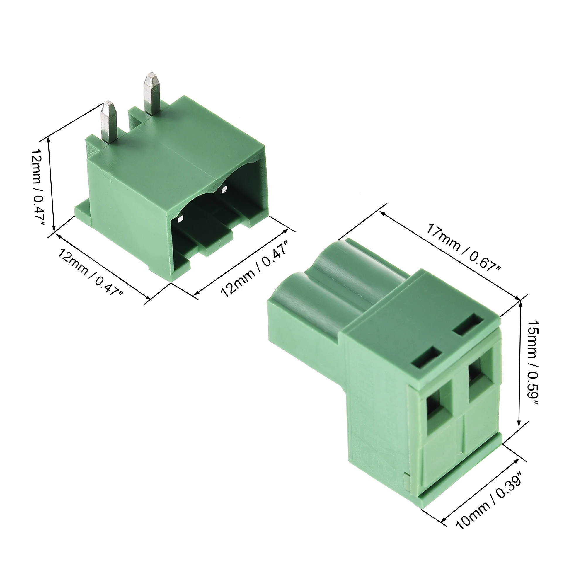 

Uxcell 2-Pin 5.08mm Pitch Right Angle PCB Screw Terminal Block Connector 20 Sets