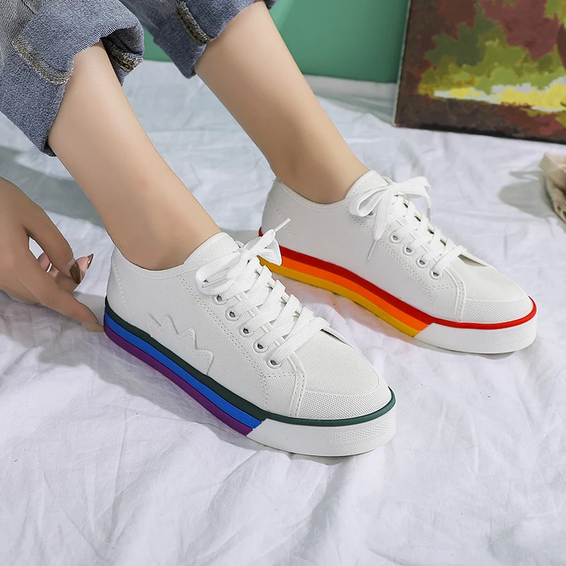 Женская повседневная обувь на плоской подошве Парусиновая Повседневная дышащая