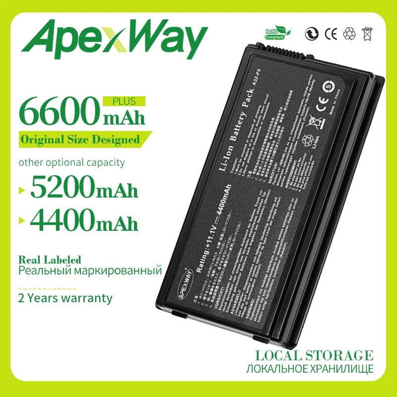 

Apexway battery 6 cell For Asus X50 X50C X50GL X50M X50N X50R X50RL X50SL X50Sr X50V X50VL X59 X59Sr A32-F5a32 f5 a32-f5 a32 f5