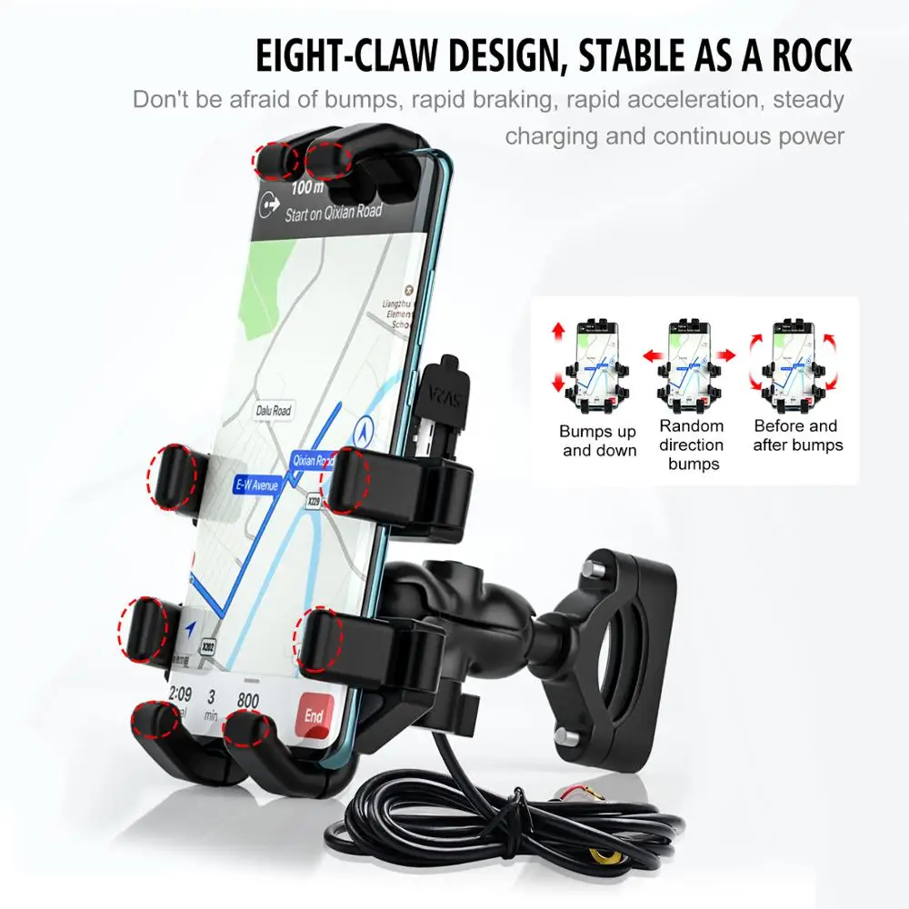 mobile phone holder motorcycle smartphone support for moto motor motorbike handlebar mount stand with usb charger free global shipping