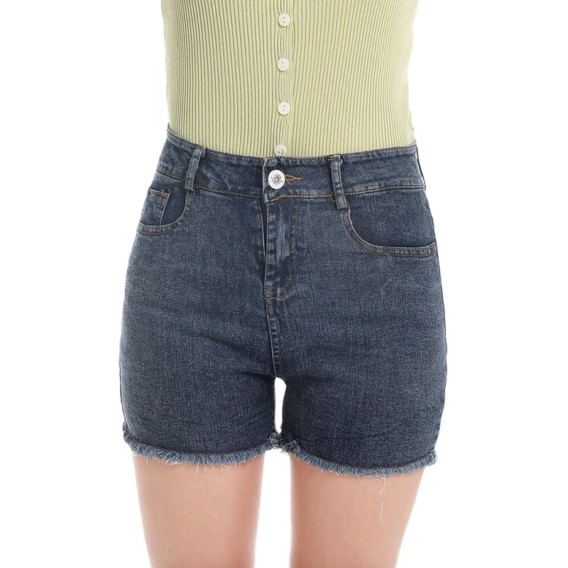 

S-5XL Oversize 2021 Fashion Summer Lady Clothing Denim Shorts Women's Fringe Frayed Ripped Jeans Hot Shorts With Pockets