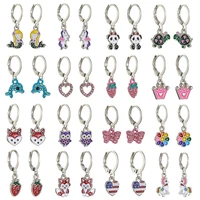 yada fashion cartoon pandadolphinhorse earrings design jewelry diy heart earring for women jewelry crystal earrings er200191