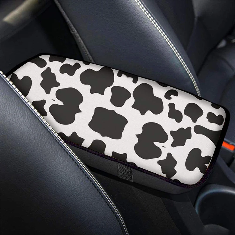

Jun Teng retro miracle animation, cow pattern, car center console, central armrest pad 1pcs, general auto parts, customizable