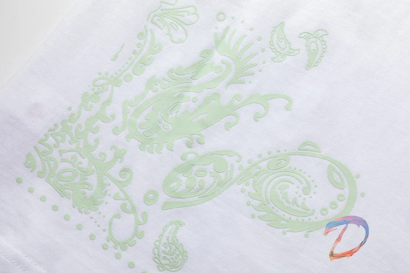 

Men's Clothes We11done T Shirts Oversize Luminous Cashew Flower Pattern Short Sleeves Welldone Casual Loose Women's T-shirt