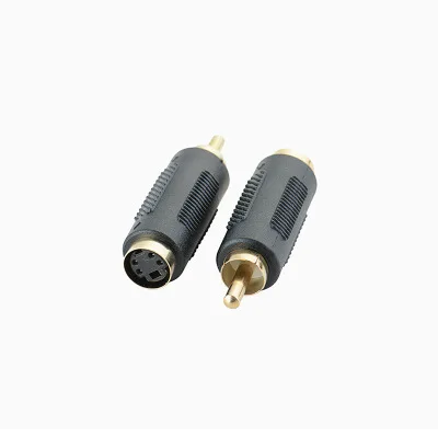 Позолоченный Премиум S-Video 4Pin гнездовой разъем для RCA Мужской видео адаптер