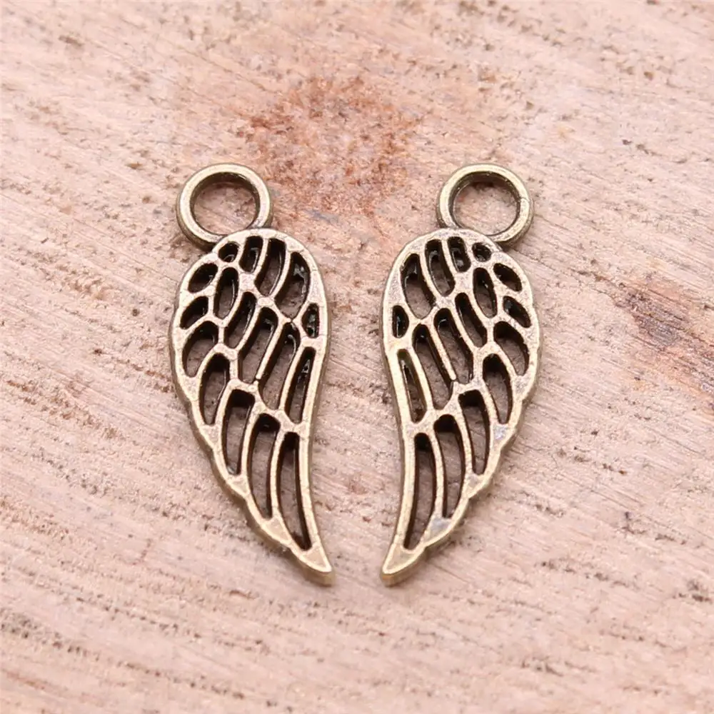 

Hollow Wings Charms For Jewelry Making Findings Handmade DIY Craft 40pcs Antique Bronze Color 18x7mm