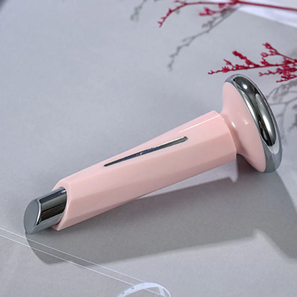 pink Губная помада форма Ион лицо красота ультразвуковое устройство эссенция Магнитный импорт инструмент прибор для массажа глаз - Color: pink