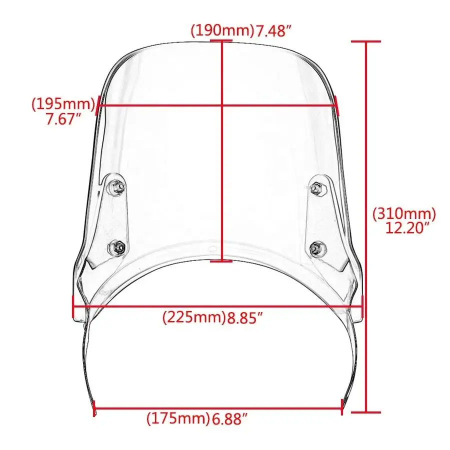 

Motorcycle Clear Black Headlight Fairing Windshield Windscreen Instrument Visor Retro Cafe Racer For Royal Enfield Classic 500cc