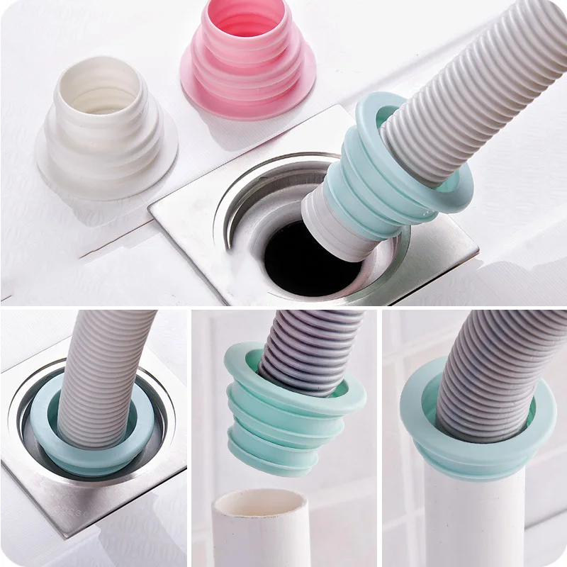 

Drain Pipe Hose Seal Sewer Pipe Plug Silicone Deodorant Against Stench Sealing Ring Cleaning Tool for Washing Machine Hose