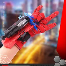 Juguete de figuras de Spiderman de Marvel para niños, juego de guantes de plástico para Cosplay, lanzador de Héroes, muñeca, Juguetes Divertidos, regalo para niños