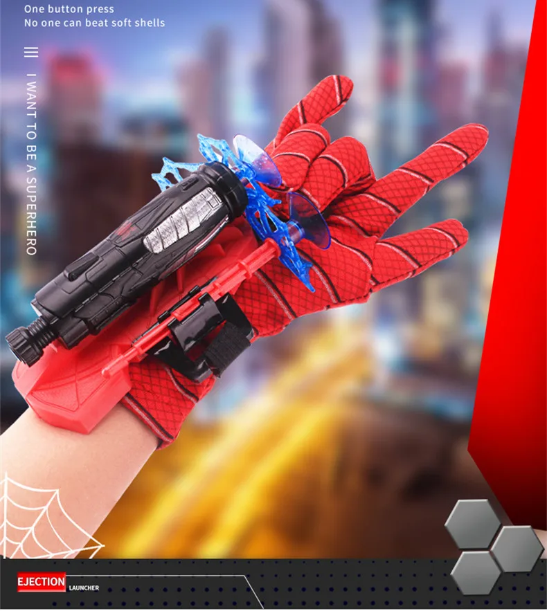 Аниме Marvel костюм Человека-паука маска 3D маски перчатки Супергерои для косплея