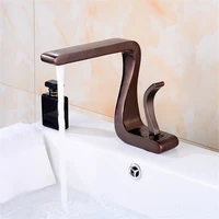bathroom basin faucets solid brass sink mixer tap hot cold lavatory crane single handle unique design orbblacknickelchrome