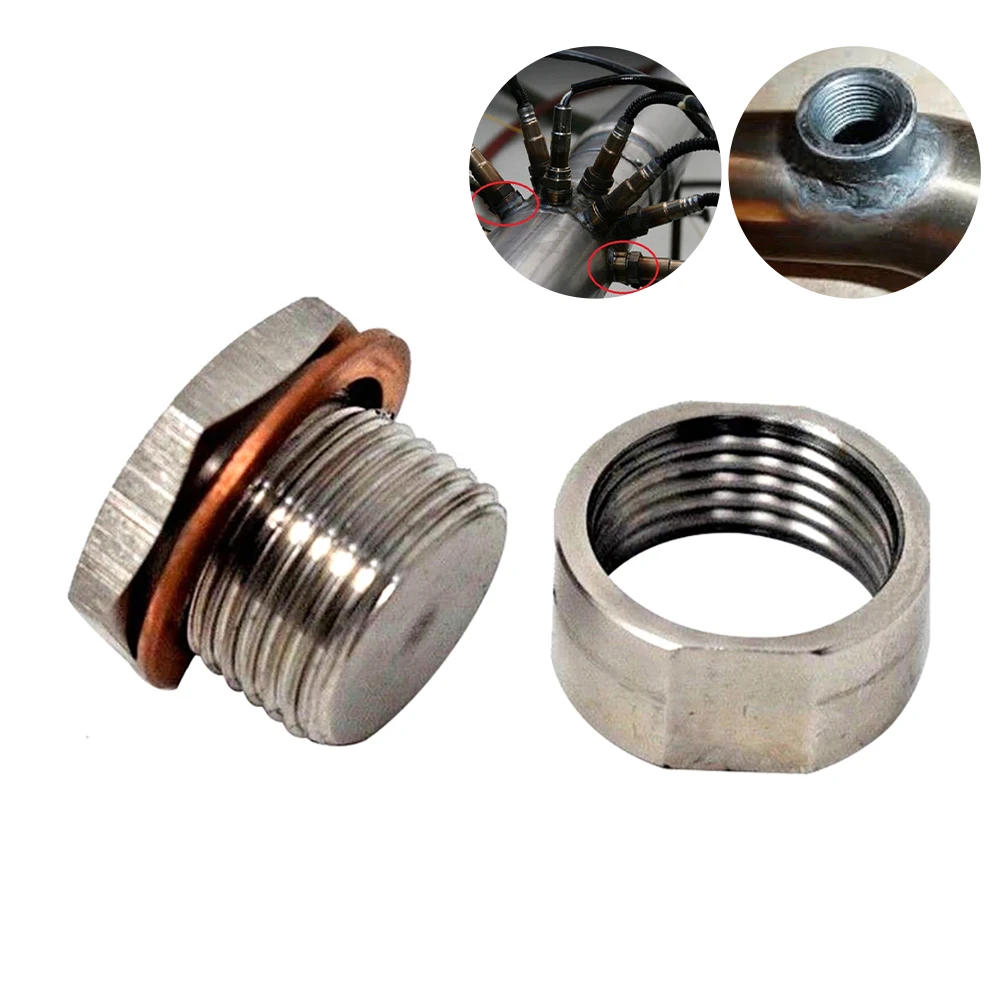 

304 Stainless Steel O2 Oxygen Sensor Plug M18 X 1.5 Thread Replacement Parts Fit For American European Japanese Cars Trucks