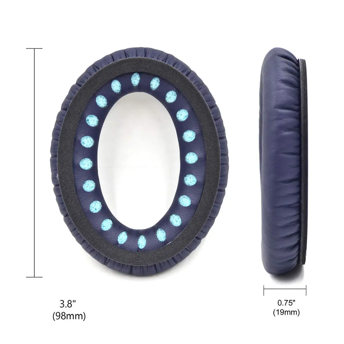 Сменные амбушюры из мягкой Протеиновой кожи и пены памяти синие для Bose тихие