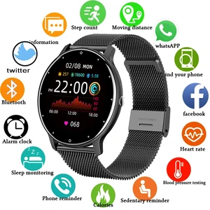 LGE 2021 New Color Screen Digital Watch Women men Full Touch Fitness Tracker Blood Pressure Clock Wo